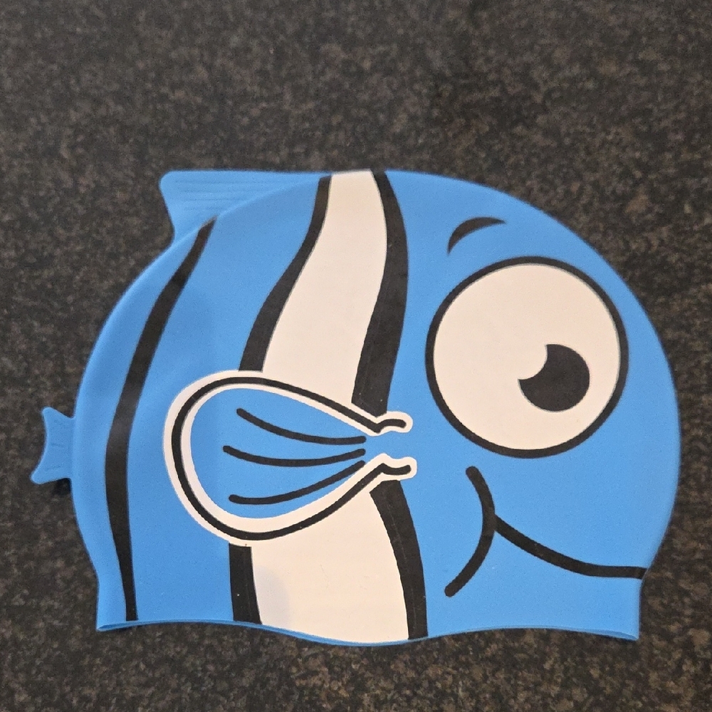 Blue Fish Kids Swim Cap